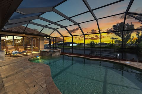 Sunset view, pool and spa