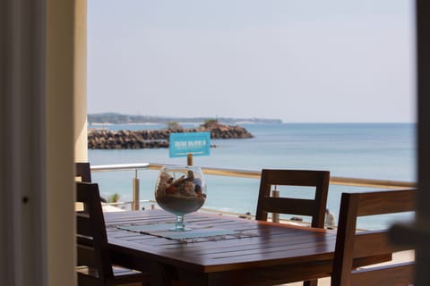 Balcony dining table. Perfect view to wake up to every morning!