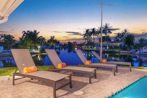 Relax by the pool, practically on your own little peninsula