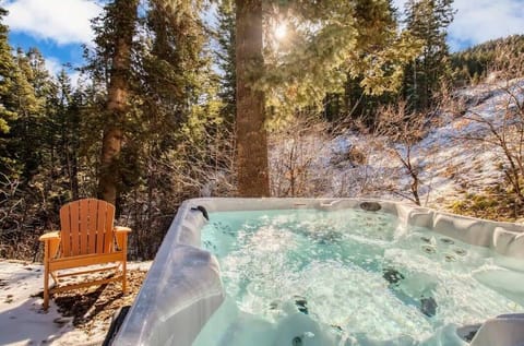 Indulge in pure bliss as you soak in our inviting hot tub ♀️ #SoakAndSavor #HotTubHaven