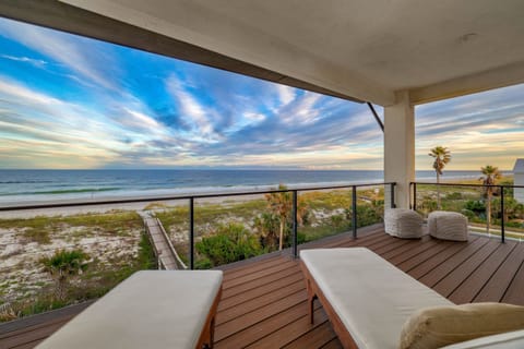 Private upper-level balcony with sweeping ocean views