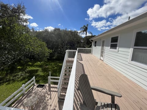 Back yard double deck view