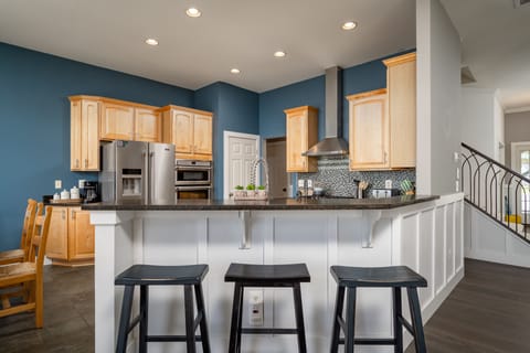 Bar stools in kitchen