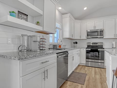 New kitchen with Keurig coffee maker and K-cups