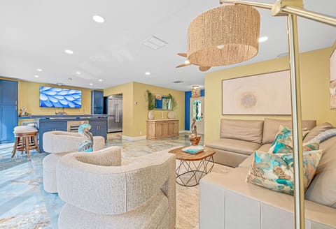 Open living room and kitchen