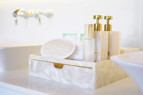 Free toiletries, hair dryer, bathrobes, slippers