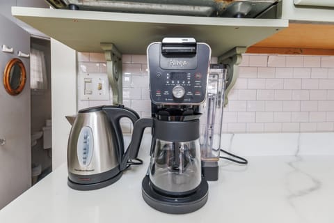 Coffee and tea setup in the kitchen