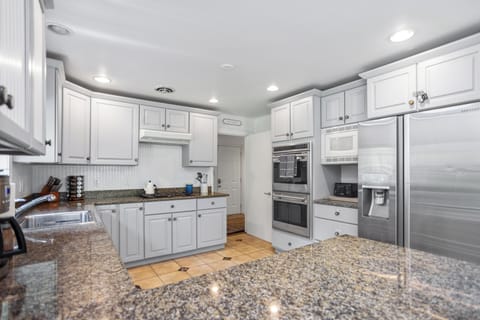 Plenty of counter space and double ovens in the kitchen
