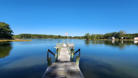Enjoy Camp Belle Haven's private pier.
