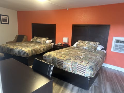 Desk, laptop workspace, blackout drapes, free WiFi