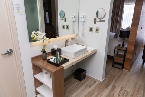 Superior Suite | Bathroom | Shower, rainfall showerhead, free toiletries, hair dryer