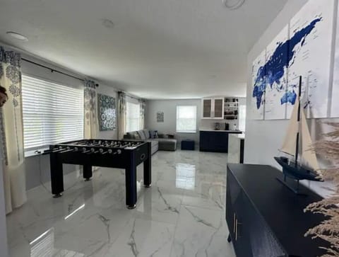 Entrance and foosball area