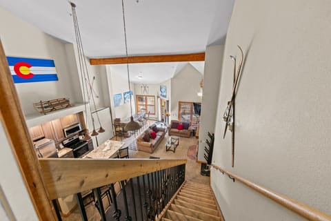 Open floor plan with vaulted ceilings.