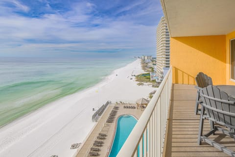 Catch incredible views from the private balcony.