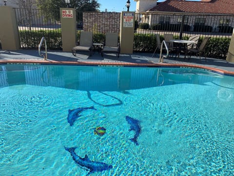 Seasonal outdoor pool, pool umbrellas, sun loungers