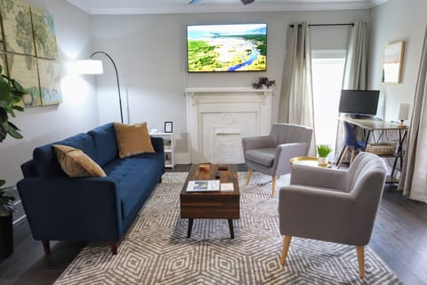 Living Room and Work Space with monitor and 2 HDMI cables
