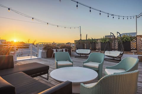Rooftop lounge with panoramic of Sunset
