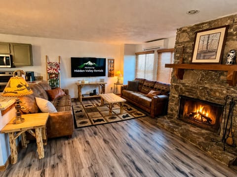 Cozy up in the main living area for a movie night