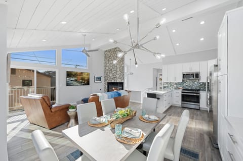 Second floor great room with vaulted ceiling