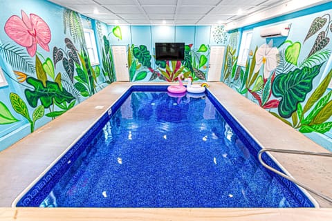 Spa Themed Indoor Private Heated Pool - 24x12 Feet with door lock and splash alarm for child safety