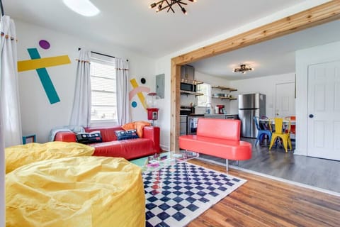 Living room that leads into the kitchen.