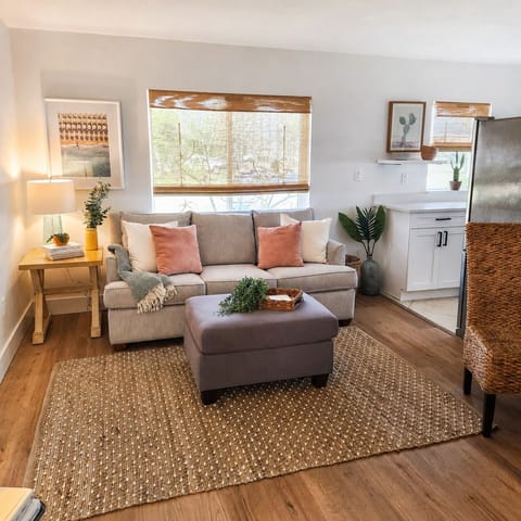 Plush sofa with queen pull out bed