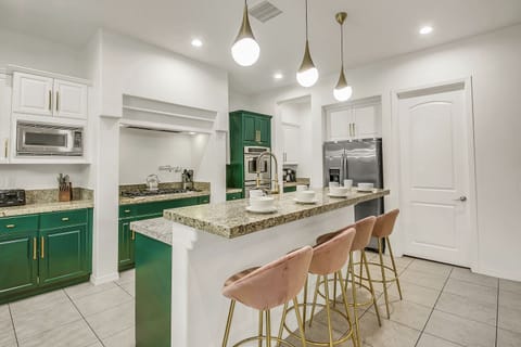 The fully stocked gourmet kitchen is perfect to cook a homemade meal. Need a private chef? Our concierge service can set that up! 