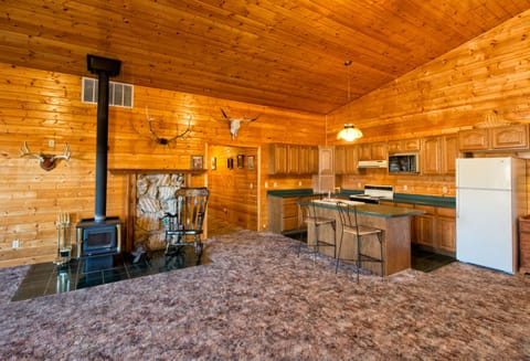 3 Bedroom/3 Bath Cabin | Private kitchen | Fridge, microwave, oven, stovetop