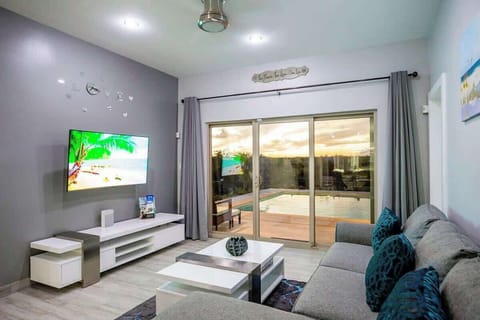 Living room with a 55” Smart TV for some downtime.