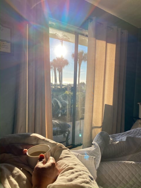 Wake up with coffee and sunshine.