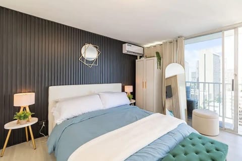 Queen size bed with high-quality mattress for a good night's sleep