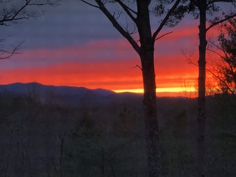 Westerly sunset over the ridge.  Gorgeous!