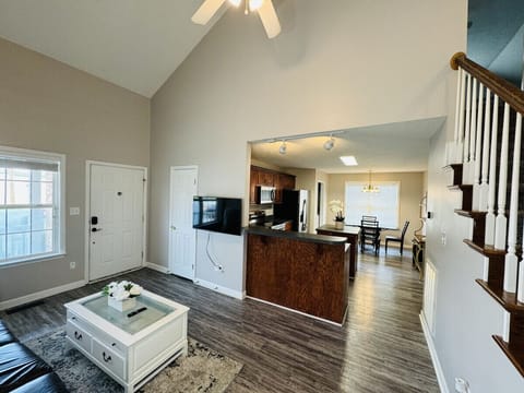 Living Room View & Kitchen