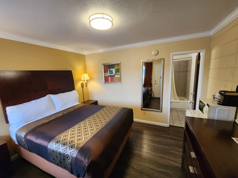 Deluxe Room, 1 Queen Bed, Non Smoking, Refrigerator & Microwave | Premium bedding, iron/ironing board, free WiFi, bed sheets