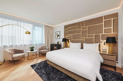 Hypo-allergenic bedding, desk, laptop workspace, iron/ironing board