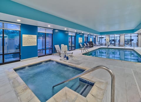 Indoor pool, open 8:00 AM to 10:00 PM, sun loungers