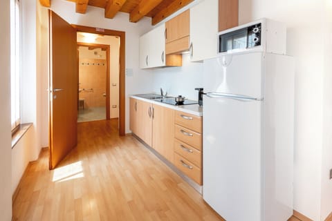 Family Apartment, 1 Bedroom | Private kitchen | Fridge, microwave, coffee/tea maker, electric kettle