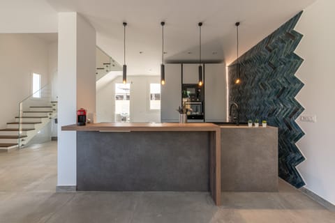 Premium Villa | Private kitchen | Full-size fridge, microwave, oven, stovetop