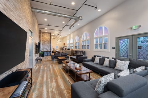 Sanctuary 4 Bedroom Historic Church | Living area | 50-inch LED TV with digital channels