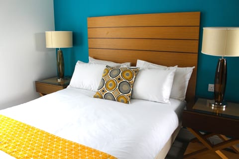 Desk, free WiFi, bed sheets