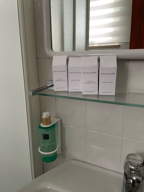 Free toiletries, hair dryer, bidet, towels