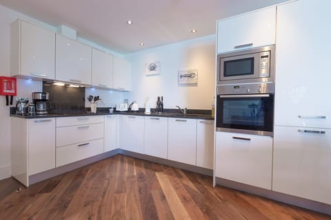 Fridge, dishwasher, electric kettle, toaster