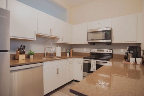 Executive Apartment | Private kitchen | Fridge, microwave, oven, dishwasher