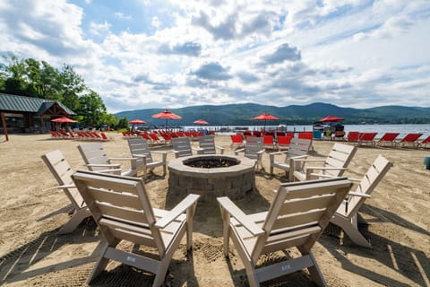 Private beach, sun loungers, beach umbrellas, beach volleyball