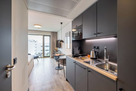 The Base City View | Blackout drapes, free WiFi, bed sheets