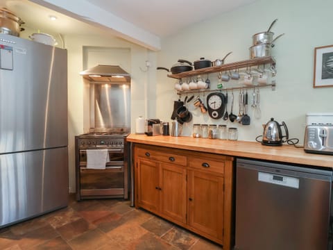 Fridge, dishwasher, electric kettle, toaster
