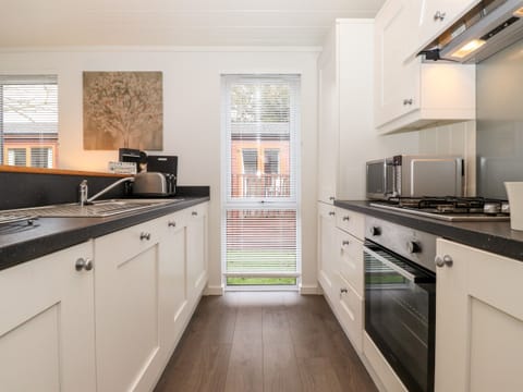 Fridge, dishwasher, electric kettle, toaster