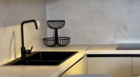 Deluxe Apartment, 1 Bedroom | Private kitchen | Fridge, oven