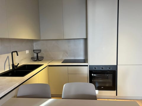 Deluxe Apartment, 1 Bedroom | Private kitchen | Fridge, oven