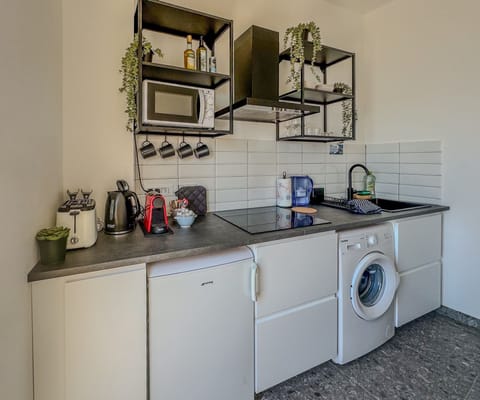 Apartment, 1 Bedroom, Terrace | Private kitchen | Fridge, oven, stovetop, espresso maker